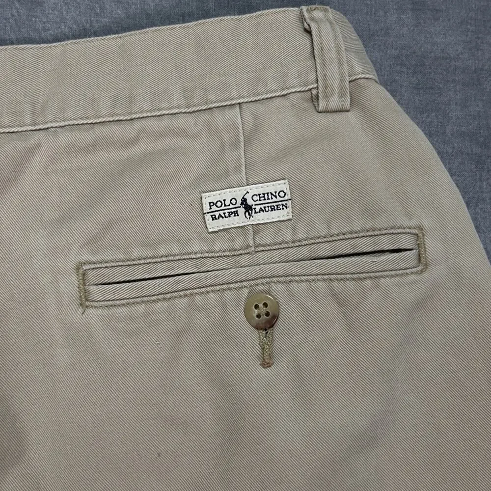 Vintage Polo Ralph Lauren Tyler Shorts Men 32 Khaki Pleated Chino Made in Mexico